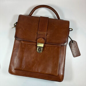 Wilsons Leather Purse Satchel Brown Vintage Leather 10.5 x 9 inches No Strap